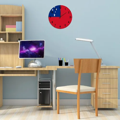 Miniatura 518 de Cheyan Reloj de pared con bandera de Canadá de 12 pulgadas, silencioso, sin tictac, de PVC, funciona con pilas, reloj redondo decorativo, regalo