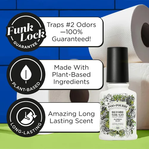 Miniatura 2 de Poo-Pourri Before-You-Go - Aerosol para inodoro, Bamboo Rain, 2 onzas líquidas, hasta 100 usos, desodorante para baño con aceites esenciales