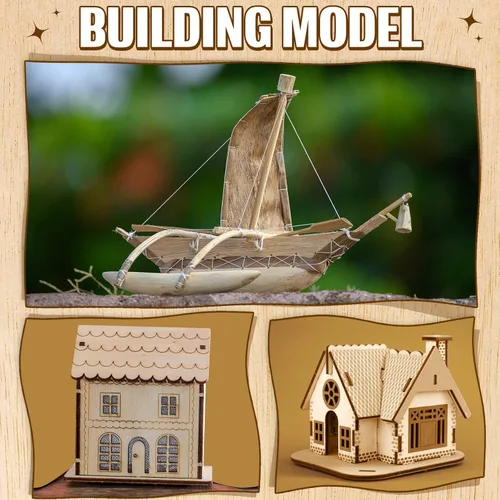 Miniatura 5 de Riakrum Hojas de tilo tablero de madera contrachapada, tableros de madera sin terminar para manualidades para proyectos láser de bricolaje, mini