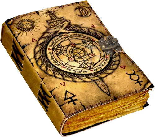 Libro de hechizos en blanco de sombras, suministros de brujería, hechizo de bruja para hombres y mujeres, 200 páginas con cierre de cerradura, papel