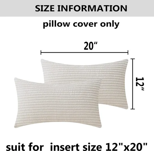 Miniatura 5 de Home Brilliant - Juego de 2 fundas de almohada rectangulares de terciopelo sólido a rayas para sofá, silla de siesta para bebé y niño pequeño, 12 x