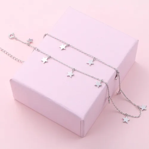 Miniatura 4 de Gargantilla de plata esterlina con colgante de cadena de disco para mujer, 13+3 pulgadas
