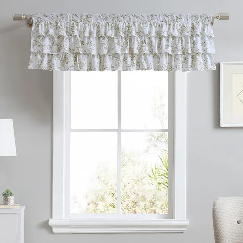 Miniatura 10 de Laura Ashley - Cenefa superior de algodón, elegante y ligero tratamiento de ventana para decoración del hogar (amarillo Cassidy, 50 x 25 pulgadas)