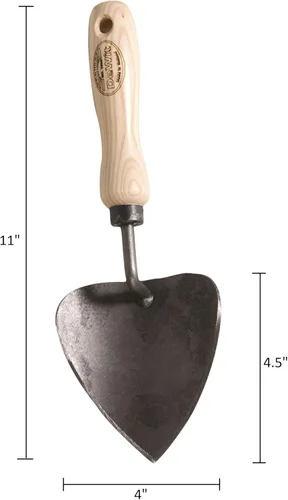Miniatura 2 de Dewit Paleta para macetas, herramienta de mano de jardín resistente con hoja curvada extra grande, acero de boro templado, mango de madera