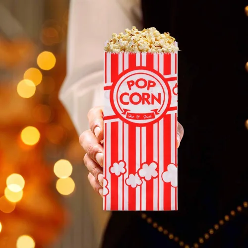 Miniatura 7 de 100 bolsas de papel para palomitas de maíz para fiestas, 1 onza, pequeñas porciones individuales vintage, contenedor de palomitas de maíz, bolsas