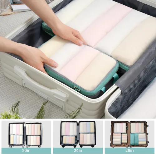Miniatura 20 de BAGAIL 4 Set/6 Set Ultraligero Compresión Embalaje Cubos Organizador de Embalaje para Accesorios de Viaje Equipaje Maleta Mochila