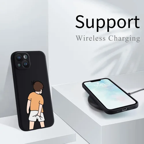 Miniatura 6 de Funda Graciosa de Chico para iPhone 11, Funda Líquida de Silicona de Gel Suave de Caucho Mate con Forro de Microfibra, Funda Protectora Divertida