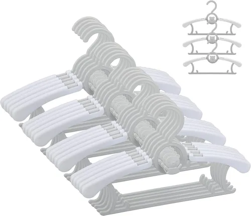 Miniatura 11 de JSF Perchas ajustables para bebés, 20 piezas de ganchos para guarderías, antideslizantes, extensibles, ideales para ropa de recién nacidos