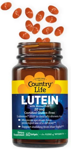 Miniatura 2 de Country Life Suplemento de luteína de 20 mg - Certificado sin gluten - Apoyo para la salud ocular con luteína y zeaxantina - Reduce la fatiga ocular