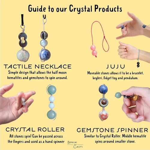 Miniatura 9 de Collar estimulante para el apoyo en la extracción de cabello y piel Collar táctil personalizado, joyería para hacer nudos y girar