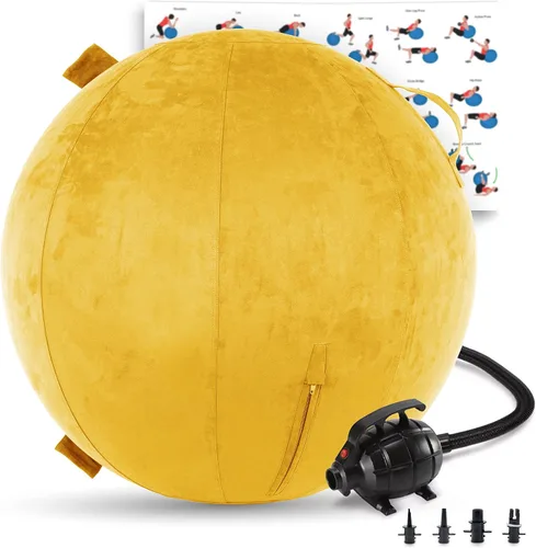 Miniatura 12 de Husband Pillow Exercise Ball, Cover with Pump for Yoga, Pilates, Fitness Balance Stability, Office Ball Chair Seat. Soft & Slip Resistant, Pro Guide