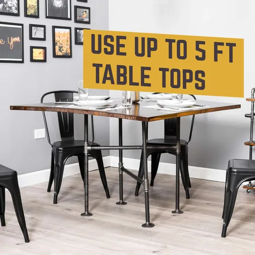 Miniatura 4 de PIPE DECOR Base de mesa de comedor de cocina industrial, tubo de 3/4 pulgadas, marco de metal rústico de 30 pulgadas de altura para oficina en casa