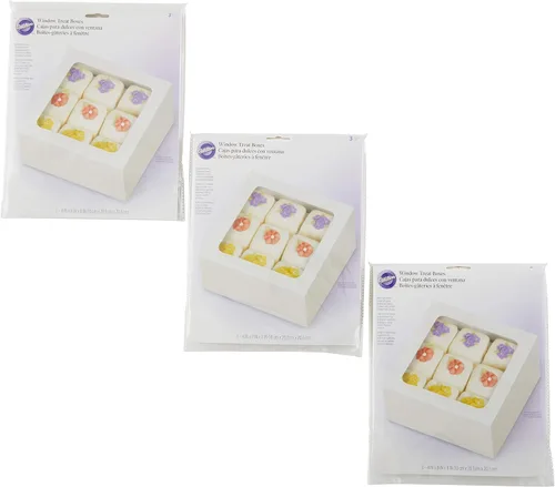 Miniatura 7 de Wilton Cajas blancas para dulces con ventanas, soportes perfectos para regalar y transportar mini pasteles o galletas caseras, 9 piezas