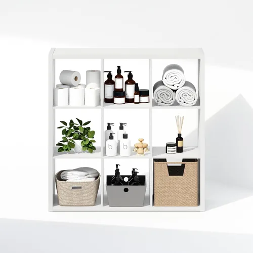 Miniatura 6 de Furinno Organizadores y almacenamiento de armario cúbicos, organizador de armario de 9 cubos, estante abierto, marco extra grueso para armario