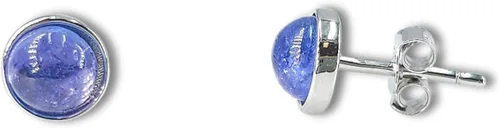 Miniatura 108 de Pendientes naturales de 0.236 in con chapado en oro blanco sobre plata de ley, bisel cabujón de piedras preciosas regalo de joyería para ella