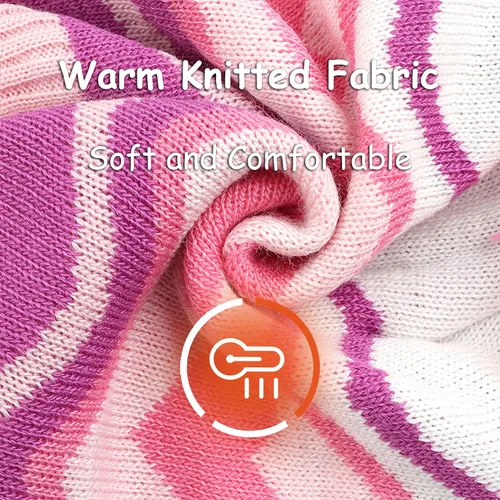 Miniatura 5 de Conjunto de guantes de bufanda de invierno para niños gorro de punto con forro polar guantes calentadores de cuello para niños y niñas de 3 a 8 años