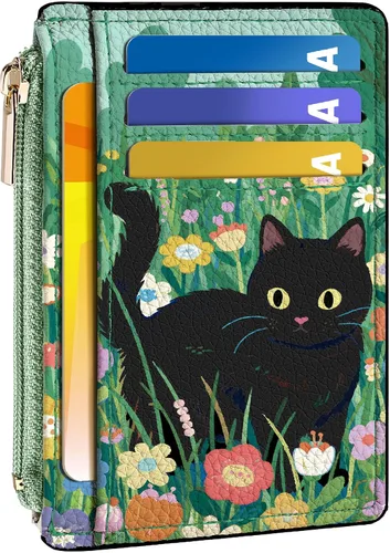 Miniatura 16 de Tipmile Tarjetero compacto para tarjetas de crédito con ventana de identificación para mujer, delgada y minimalista, bolsillo frontal, cartera
