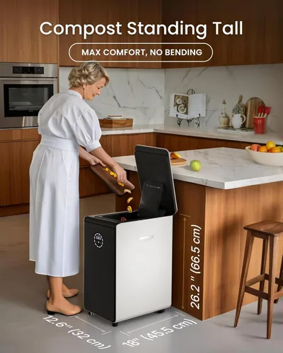 Miniatura 7 de GEME - Compostador eléctrico inteligente de 19 litros para cocina, filtro sin necesidad de cambiar, compost real, no deshidratación tec, añade