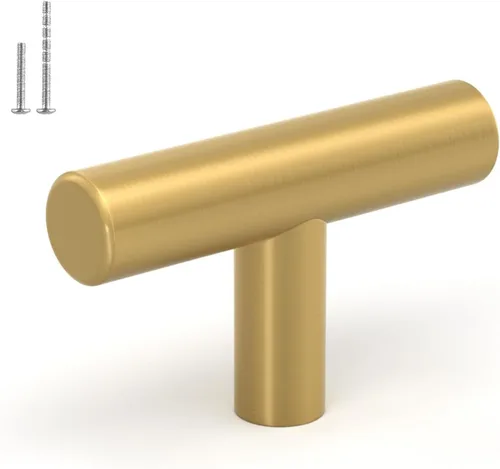 Miniatura 14 de LONTAN Paquete de 4 Pomos Negros para Gabinetes y Cajones Pomos de Gabinete de Cocina para Tocador Baño Moderno Herrajes Negros de Barra en T