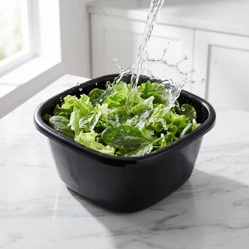 Miniatura 8 de Lavabo de 16 cuartos de galón, paquete de 3 sartenes de plástico negro