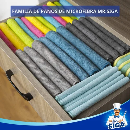 Miniatura 3 de MR.SIGA Paño de limpieza de microfibra, paquete de 12, tamaño: 12.6 x 12.6 pulgadas Surtido