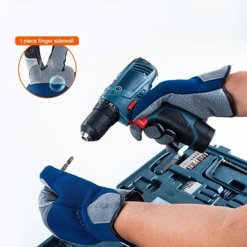 Miniatura 6 de Vgo... General Utility Grip - Guantes de trabajo de seguridad con palma de silicona, guantes de mecánico, pantalla táctil, lavables a máquina