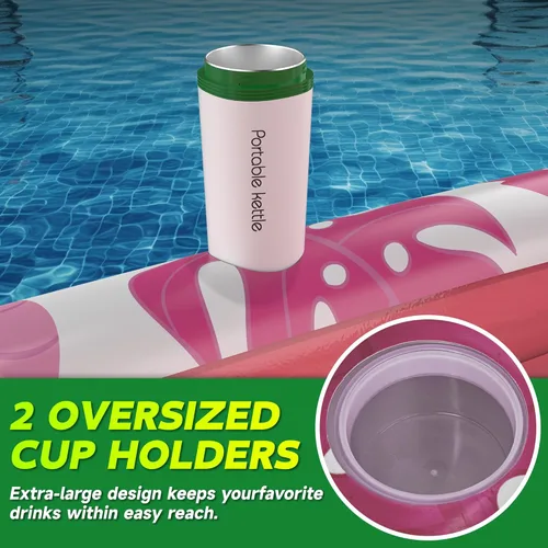 Miniatura 3 de CACSPS Flotadores inflables de piscina para adultos, sillas flotantes con portavasos, flotadores de piscina resistentes para diversión acuática