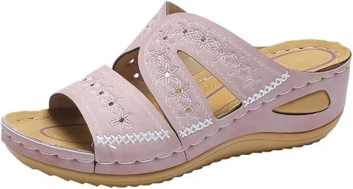 Miniatura 17 de Ladmiple - Sandalias ortopédicas de cuña para mujer, cómodas sandalias ortopédicas para caminar con soporte de arco 2024 Y-Verde