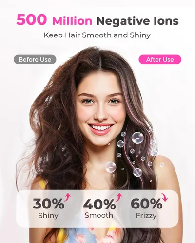 Miniatura 4 de Secador de pelo para mujer – Secador de pelo iónico de 160,000 RPM – Secador de pelo profesional de secado rápido de alta velocidad, juego de 9