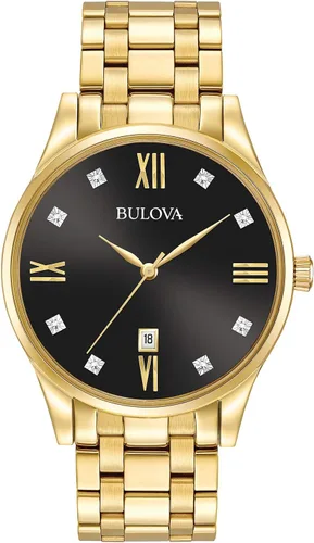 Miniatura 10 de Bulova Reloj clásico de acero inoxidable para hombre con diamantes y fecha de día