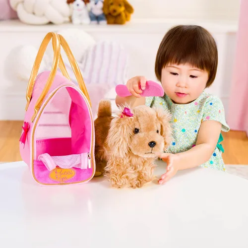 Miniatura 2 de Pucci Pups – Cachorro de peluche – Bolsa de transporte – Golden Dot Glam Bag & Cocker Spaniel – Peine y bolso – Animal de peluche – Más de 2 años