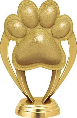 Miniatura 2 de Trofeos de huellas de patas, premio trofeo de huellas de estrellas rojas con grabado personalizado