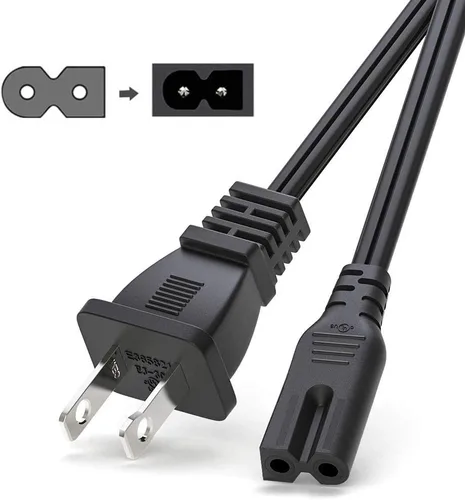Miniatura 7 de Cable de alimentación polarizado extra largo de 6 pies para Vizio-LED-TV Smart-HDTV E-M-Series Barra de sonido Adaptador de 2 ranuras-AC-Cable