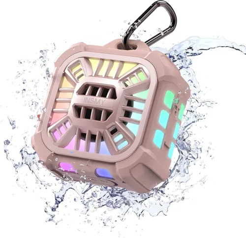 Miniatura 8 de INSMY Altavoz Bluetooth Impermeable IP67, Altavoz de Ducha Portátil Pequeño con Clip, Sincronización Múltiple de Más de 100 Altavoces, Gran Volumen