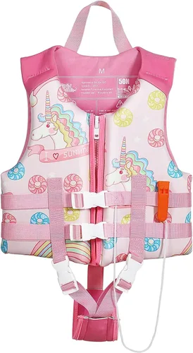 Miniatura 11 de HeySplash Chaleco de natación para niños pequeños, chaqueta de natación para niños de 30-50/50-80 libras, chaleco flotante para niños con correa