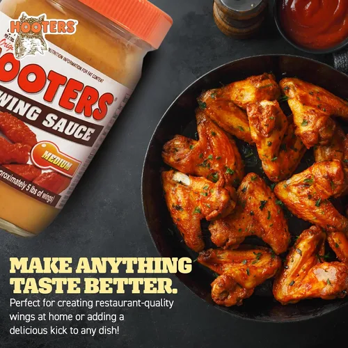 Miniatura 5 de La Salsa de Ala Media de The Original Hooters - Sabor Versátil de Calidad de Restaurante - Ideal para Alas de Pollo, Costillas y Mariscos