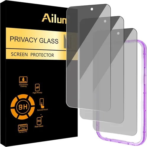 Miniatura 10 de Ailun Protector de pantalla de privacidad para iPhone 16e / iPhone 14 / iPhone 13 / iPhone 13 Pro [6.1 pulgadas] paquete de 2 fundas de vidrio