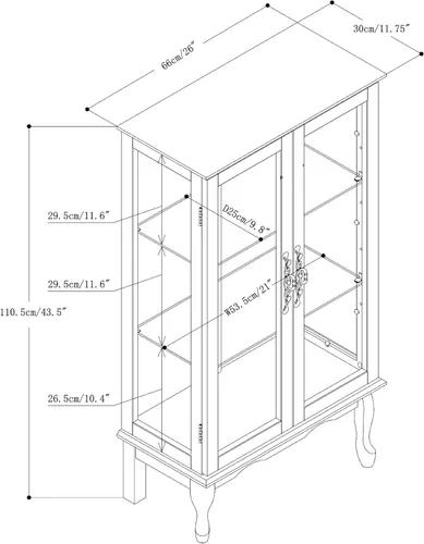Miniatura 2 de Gabinete Curio iluminado, gabinetes Curio con puertas de cristal, gabinete de China con estantes ajustables, vitrina de vidrio templado