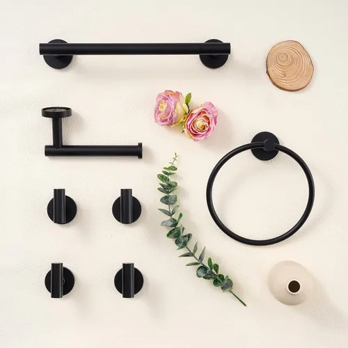 Miniatura 8 de KES Soporte de papel higiénico negro, soporte para papel de baño, rollo de papel SUS 304 de acero inoxidable, montaje en pared, negro mate