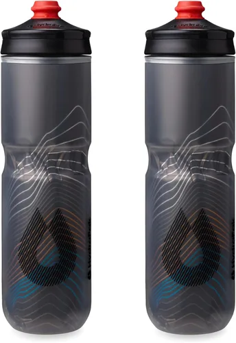 Miniatura 10 de HydraPak Polar Bottle - Botella de agua para bicicleta con aislamiento Polar Surge, paquete de 2 unidades, botella exprimible de alto flujo