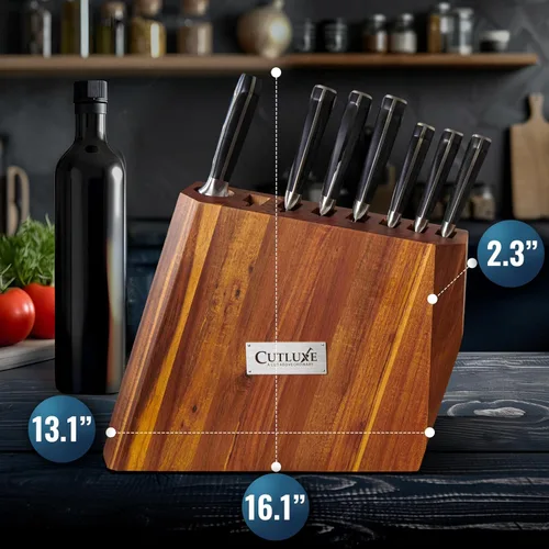 Miniatura 3 de Cutluxe Juego de cuchillos de cocina – Juego de 8 cuchillos de chef profesional con bloque – Cuchillos afilados con diseño de espiga completa, acero