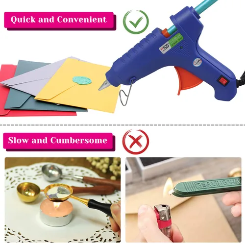 Miniatura 4 de Paxcoo 26 varillas de sellado de cera para sellos, letras y manualidades, cera de sellado de pistola de pegamento (colores surtidos)