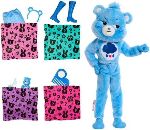 Miniatura 6 de Barbie Cutie Reveal Care Bears Series - Muñeca y accesorios con disfraz de Oso Gruñón y 10 sorpresas, incluyendo cambio de color y Mini Oso