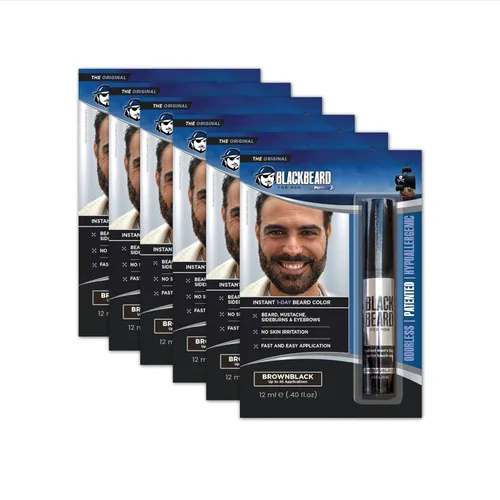 Miniatura 12 de Blackbeard for Men Color instantáneo para barba, bigote, cejas y patillas para todo el día, alternativa temporal e hipoalergénica al tinte para Negro