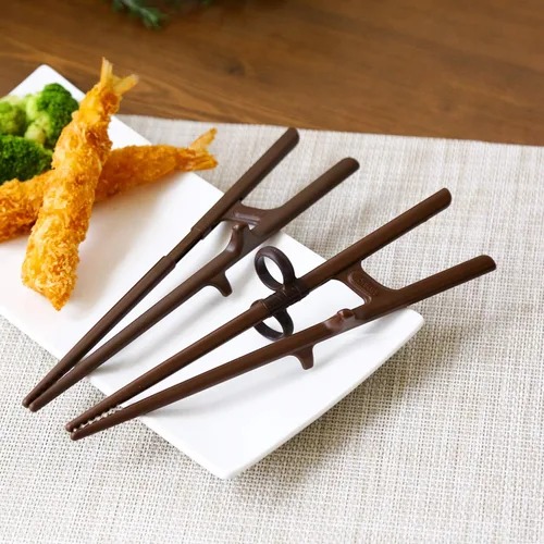 Miniatura 5 de Palillos de entrenamiento para zurdos - Ayudante para principiantes, entrenador cerebral, palillos de práctica fáciles - Fabricados en Corea