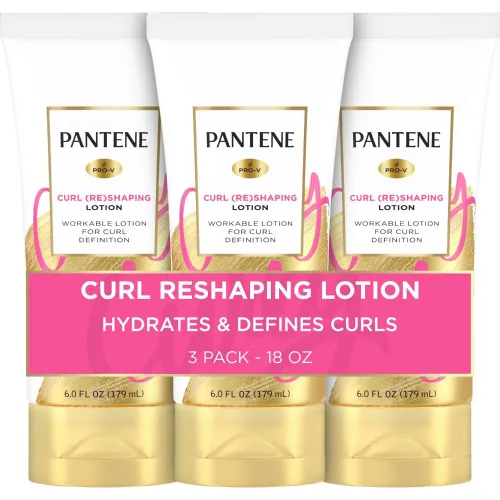 Pantene Pro-V Curl Cream Loción para el cabello, crema hidratante para definir rizos, antiencrespamiento para cabello ondulado o rizado, con