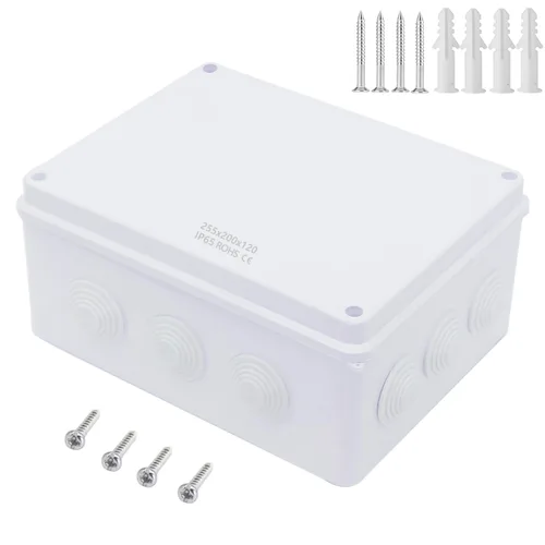 Miniatura 7 de Zulkit Caja de conexiones de plástico ABS IP55 a prueba de polvo e impermeable, cajas eléctricas universales para proyectos, carcasa, color blanco