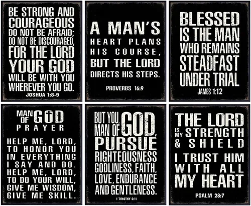 Arte de Pared Cristiano - Decoración de Pared Religiosa - Regalos Cristianos para Hombres - Citas Motivacionales Escrituras - Decoración de Caverna