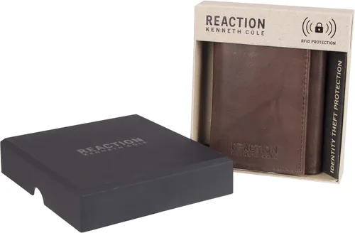 Miniatura 5 de Kenneth Cole Billetera de cuero RFID para hombre, delgada, triple pliegue con ventana de identificación y ranuras para tarjetas