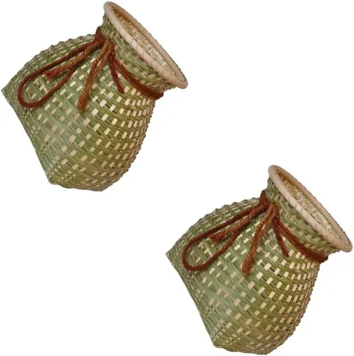 Miniatura 6 de STOBAZA Cesta tejida de bambú hecha a mano, sin olor, para juguetes, mantas, decoración rústica del hogar, 2